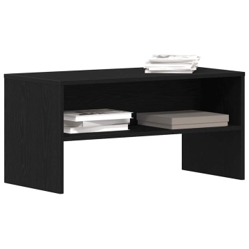 Dulap TV Stejar Negru 80x40x40 cm Lemn prelucrat - Img 4