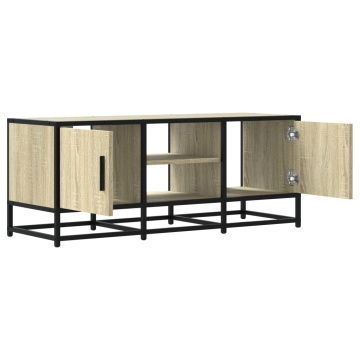 Dulap TV, stejar sonoma, 100x35x41 cm, lemn prelucrat și metal - Img 6