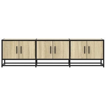 Dulap TV, stejar sonoma, 150x35x41 cm, lemn prelucrat și metal - Img 4