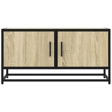 Dulap TV, stejar sonoma, 80x34,5x40 cm, lemn prelucrat și metal - Img 4