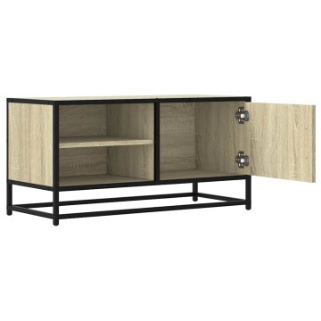 Dulap TV, stejar sonoma, 80x34,5x40 cm, lemn prelucrat și metal - Img 6