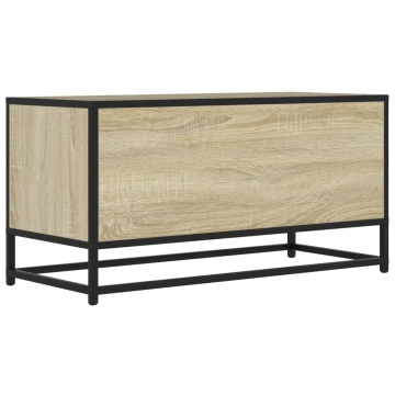 Dulap TV, stejar sonoma, 80x34,5x40 cm, lemn prelucrat și metal - Img 5