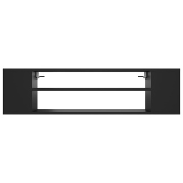Dulap TV suspendat, negru, 100x30x26,5 cm, PAL - Img 4