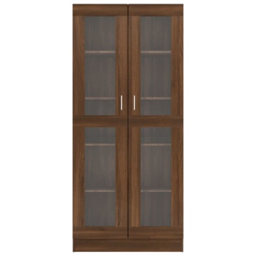 Dulap vitrină, stejar maro, 82,5x30,5x185,5 cm, lemn prelucrat - Img 3