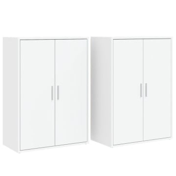 Dulapuri, 2 buc., alb, 60x31x84 cm, lemn prelucrat - Img 2