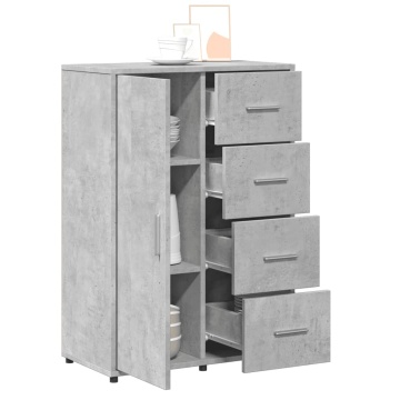 Dulapuri, 2 buc., gri beton, 60x31x84 cm, lemn prelucrat - Img 4