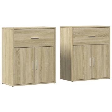 Dulapuri, 2 buc., stejar sonoma, 60x31x70 cm, lemn prelucrat - Img 2