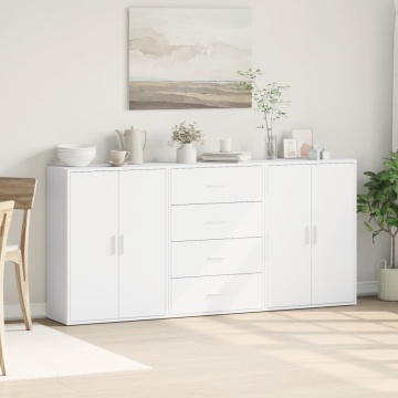 Dulapuri, 3 buc., alb, 60x31x84 cm, lemn prelucrat - Img 3