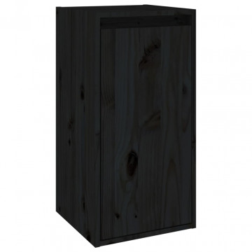 Dulapuri de perete, 2 buc., negru, 30x30x60 cm, lemn masiv pin - Img 5