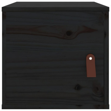 Dulapuri de perete, 2 buc, negru, 31,5x30x30 cm, lemn masiv pin - Img 4