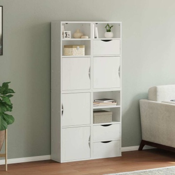 Dulapuri laterale 4 buc ODDA alb 40x24x79 cm lemn masiv de pin - Img 1