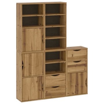Dulapuri laterale 5 buc ODDA 40x24x79 cm lemn masiv de pin - Img 2