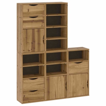 Dulapuri laterale 5 buc ODDA 40x24x79 cm lemn masiv de pin - Img 2