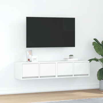 Dulapuri TV 2 buc Alb 60x31x25,5 cm Lemn prelucrat - Img 1