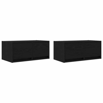 Dulapuri TV 2 buc stejar negru 60x31x25,5 cm lemn prelucrat - Img 2
