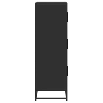 Dulapuru negru 68x35x106,5 cm lemn și metal prelucrat - Img 8