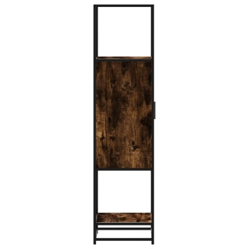 Dulapuru stejar afumat 35,5x35x139 cm lemn și metal prelucrat - Img 5