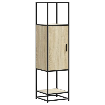 Dulapuru Stejar Sonoma 35,5x35x139 cm lemn și metal prelucrat - Img 2