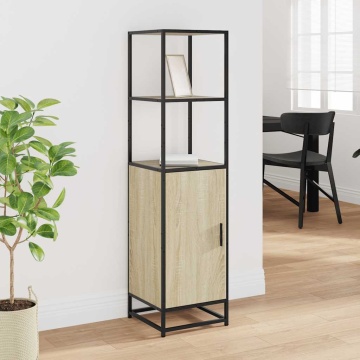 Dulapuru Stejar Sonoma 35,5x35x139 cm lemn și metal prelucrat - Img 3