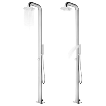 Duș de grădină cu bază maro, 230 cm, oțel inoxidabil - Img 2