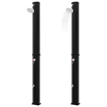 Duș solar de exterior cu cap de duș și robinet, negru, 35 L - Img 4
