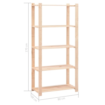 Etajere cu 5 niveluri 2 buc. 80x38x170 cm pin masiv 250 kg - Img 7