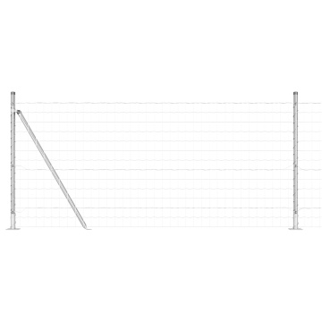 Euro Fence cu 13 stâlpi flanșați 1x25 m Oțel galvanizat - Img 2