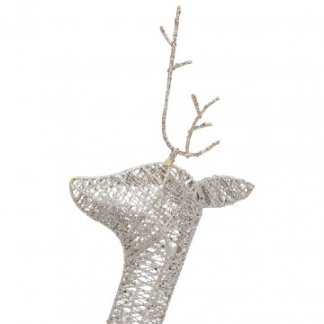 Familie cu reni de Crăciun, auriu/alb cald, 270x7x90 cm, plasă - Img 7