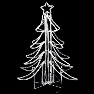 Figurină brad de Crăciun pliabil LED 3 buc alb cald 87x87x93 cm - Img 4