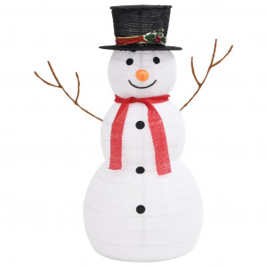 Figurină decorativă Crăciun om de zăpadă LED țesătură lux 90 cm - Img 2