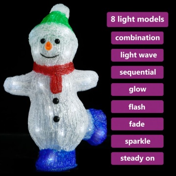 Figurină om zăpadă Crăciun LED acrilic 30cm interior/exterior - Img 3