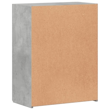 Fișet, gri beton, 60x32x77,5 cm, lemn prelucrat - Img 5