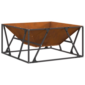 Focar Patrat 80x80x40 cm Oțel rezistent la intemperii - Img 2