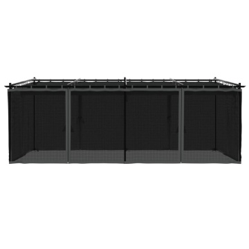 Foișor cu pereți din plasă, antracit, 6x3 m, oțel - Img 4