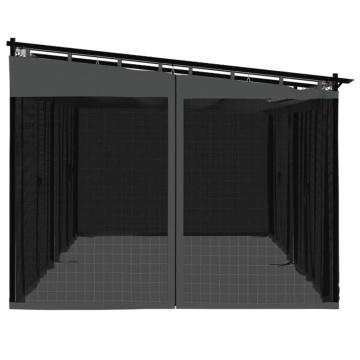 Foișor cu pereți din plasă, antracit, 6x3 m, oțel - Img 8