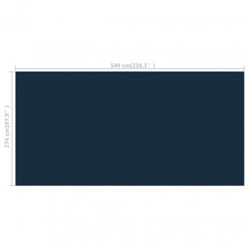 Folie solară piscină, plutitoare, negru/albastru 549x274 cm PE - Img 5