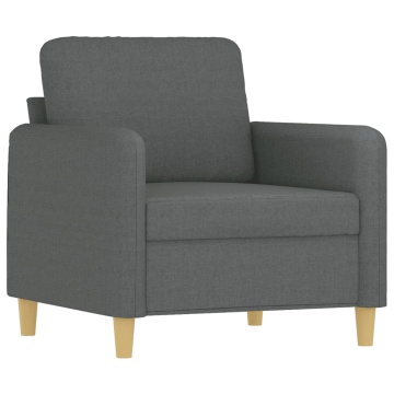 Fotoliu canapea, gri închis, 60 cm, material textil - Img 2