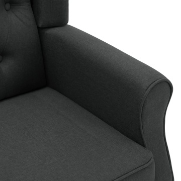 Fotoliu cu taburet pentru picioare, gri închis, material textil - Img 5