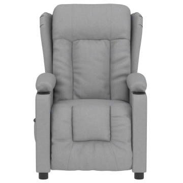 Fotoliu de masaj electric rabatabil, gri deschis, textil - Img 4