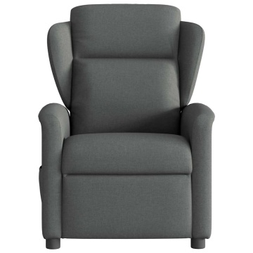 Fotoliu de masaj rabatabil, gri închis, material textil - Img 3
