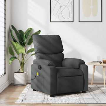 Fotoliu de masaj rabatabil, gri închis, material textil - Img 1