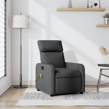 Fotoliu de masaj rabatabil, gri închis, material textil - Img 1