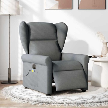 Fotoliu electric de masaj rabatabil, gri închis, textil - Img 2