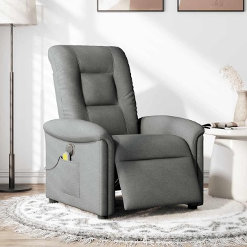 Fotoliu electric de masaj rabatabil, gri închis, textil - Img 2