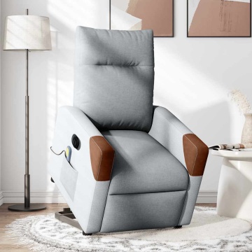 Fotoliu electric masaj rabatabil cu ridicare, gri închis textil - Img 2