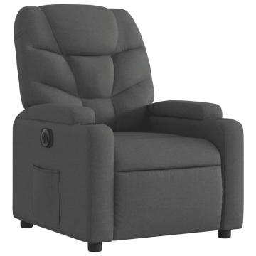 Fotoliu rabatabil electric, negru, material textil - Img 3