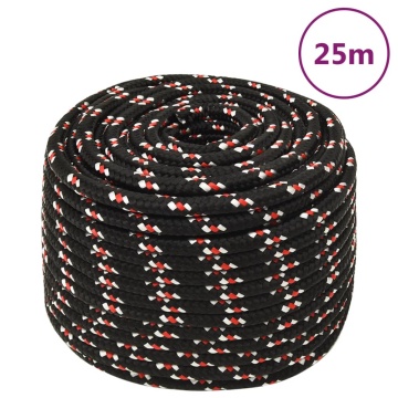 Frânghie de barcă, negru, 14 mm, 25 m, polipropilenă - Img 1