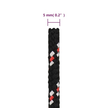 Frânghie de barcă, negru, 5 mm, 25 m, polipropilenă - Img 5