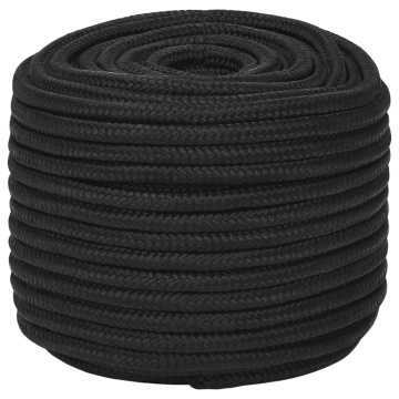 Frânghie de barcă, negru complet, 14 mm, 25 m, polipropilenă - Img 2