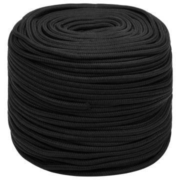 Frânghie de barcă, negru complet, 8 mm, 50 m, polipropilenă - Img 2